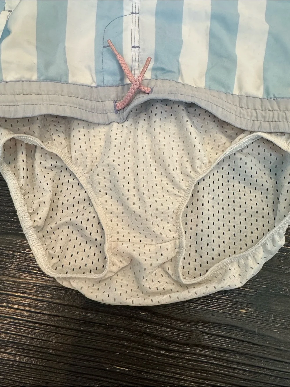 The Beaufort Bonnet Company Blue and White Striped Kids 3T Swim Trunks